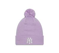 New Era Damen Frauen Beanie Baseball Fan Mütze Winter York Yankees Lila MLB Metallic Pom - One-Size