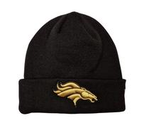 New Era Denver Broncos NFL Metallic Logo Cuff Knit Negro Dorado Gorro