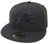 New Era Detroit Lions Cap Negra Sobre Negra 59Fifty Fitted Edición Limitada NFL