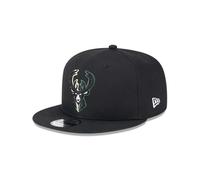 New Era Gorra 9Fifty Split Logo Bucks NBAEra Hombre - Plana de Beisbol Snapback Cap Snapback, con Visera Verano/Invierno Primavera Verano Otoño Invierno - S/M (54-57 cm) Negro