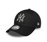 New Era Gorra 9Forty MLB Animal Infill YankeesEra Mujer - Curved Brim Cap de Beisbol Hebilla Metal, con Visera Verano/Invierno Primavera Verano Otoño Invierno - Talla única Negro