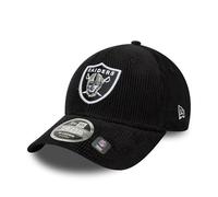 New Era Gorra de béisbol 9Forty Cord NFL Las Vegas Raiders M Crown para adultos, color negro