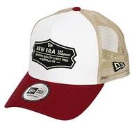 New Era NE Distressed Trucker Adjustable Cap NE Distressed Patch Beige Blanco blanco/rojo Talla única