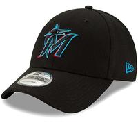 New Era Gorra ajustable MLB The League 9Forty para jóvenes, talla única, Miami Marlins - Negro, talla única