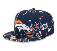New Era Gorra ajustada 59FIFTY de los Denver Broncos de color azul marino para hombre