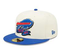 New Era Gorra ajustada 59FIFTY para hombre, color crema/Royal Buffalo Bills 2022