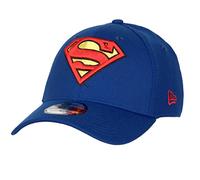 New Era Gorra ajustada con emblema clásico de Superman 39Thirty, Azul, S/M