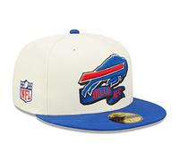 New Era Gorra ajustada Sideline 59FIFTY para hombre, color crema/Royal Buffalo Bills 2022