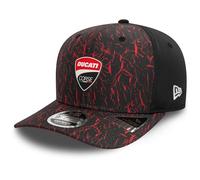New Era Gorra de béisbol 9Fifty Crinkle AOP Ducati Motor Logo para adulto, color negro, Negro, M-L