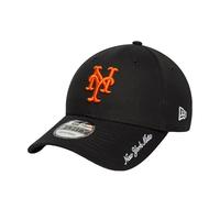 New Era Gorra de béisbol 9Forty con visera para adulto, diseño de los New York Mets, color negro