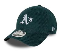 New Era Gorra de béisbol 9Forty Cord MLB Oakland Athletics M Crown para adultos, color verde oscuro