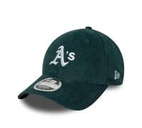 New Era Gorra de béisbol 9Forty Cord MLB Oakland Athletics M Crown para adultos, color verde oscuro