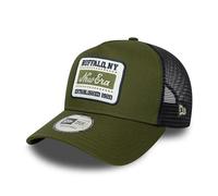 New Era Gorra de béisbol 9Forty Trucker Buffalo New York Patch para adulto, color verde oscuro