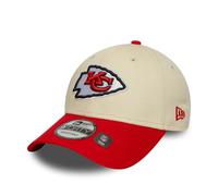 New Era Gorra de béisbol 9Forty Wordmark NFL Kansas City Chiefs para adultos, color beige claro