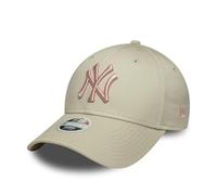 New Era Gorra de béisbol para mujer 9Forty League Essential MLB New York Yankees, color beige claro