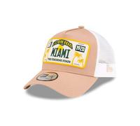 New Era Gorra de camionero ajustable con marco en A, color beige Florida Miami, beige, Talla única