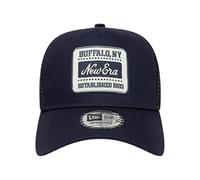 New Era Gorra de camionero de malla con marco A, parche de la marca, azul marino, talla única