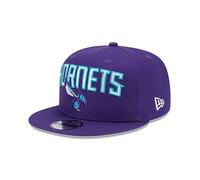 New Era - Gorra de la NBA Charlotte Hornets Patch 9Fifty, color morado, Negro , S/M (54.9-57.7cm)