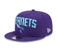 New Era - Gorra de la NBA Charlotte Hornets Patch 9Fifty, color morado, Negro , S/M (54.9-57.7cm)