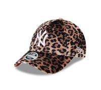 New Era Gorra de piel de leopardo de terciopelo MLB 9FORTY New York Yankees White Logo