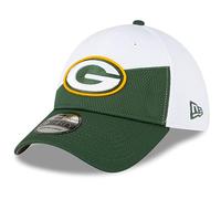New Era Gorra NFL Green Bay Packers oficial 2023 Sideline 39THIRTY Stretch Fit, verde y blanco, S-M