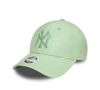 New Era Gorra para Mujer New York Yankees Verde Logo Tonal Cuero sintético Cierre Ajustable Visera Curvada béisbol Sombrero