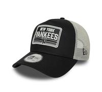 New Era Gorra Trucker Cotton Patch YankeesEra Mujer/Hombre/Snapback - Curved Brim Cap de Beisbol Camionero Snapback, con Visera, Visera Primavera/Verano Verano - Talla única Negro-Gris