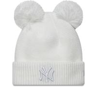 New Era Gorro de Invierno para Mujer Double Bobble NY Yankees Blanco, Blanco, Talla única