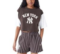 New Era Ladies Cropped Raglan Top marrón, marrón, XS