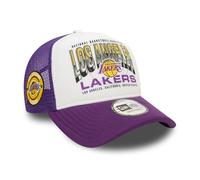 New Era Los Angeles Lakers Gorra NBA Baloncesto Blanco Morado Gorra de Camionero E-Frame Ajustable