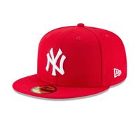 New Era Mens MLB Basic NY Yankees 59fifty Fitted Cap Scarlet 7 3/8