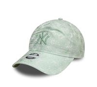 New Era MLB 920 Gorra para Mujer New York Yankees Flor Logotipo del Equipo Estampado Floral Sombrero Verde