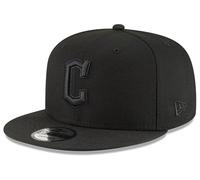 New Era MLB 9FIFTY - Gorra Ajustable Negra y Negra, Talla única, Cleveland Guardians, Talla única
