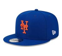 New Era MLB 9FIFTY - Gorra unisex para adulto con logotipo principal del equipo en color, ajustable con cierre a presión, talla única, New York Mets, azul