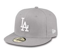 New Era MLB Basic LA Dodgers 59 Fifty Fitted - Gorra para Hombre, Color Gris (Graphite/White), Talla 7 3/8