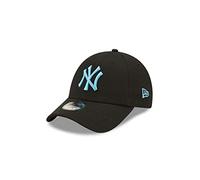 New Era MLB Kinderkappe York Yankees Schwarze Basecap neonblaues Logo Strapback-Verschluss gebogener Schirm - Youth