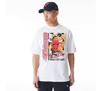 New Era NBA Flame Print - Camiseta de Gran tamaño con diseño de Chicago Bulls Whitete Rojo