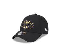 New Era NBA Gorra Los Angeles Lakers Negro Camuflaje Logotipo del Equipo Visera Curvada Ajustable Sombrero