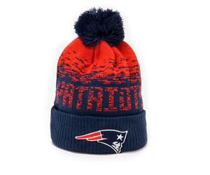 New Era New England Patriots NFL Sport Knit Azul Marino Rojo Gorro con Pompón