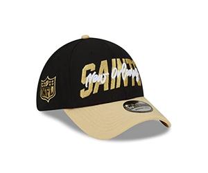 New Era New Orleans Saints 2022 NFL Draft Black Gold 39Thirty Stretch Cap - L-XL (7 1/8-7 5/8), Santo de Nueva Orleans, Negro, Grande