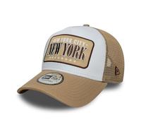 New Era New York City Location Patch E-Frame Gorra de Camionero Blanco Beige