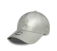 New Era New York Yankees Gorra para Mujer Look de Cuero Sombrero béisbol MLB Logotipo del Equipo Plata
