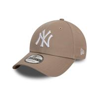 New Era New York Yankees MLB League Essential Marrón Claro Blanco 9Forty Gorra Ajustable