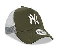New Era New York Yankees MLB League Essential Verde Oliva Blanco A-Frame Gorra de Camionero Ajustable