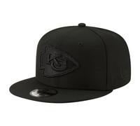 New Era NFL 9FIFTY Gorra Ajustable Negra sobre Negra, Talla única, Jefes de Kansas City, Talla única