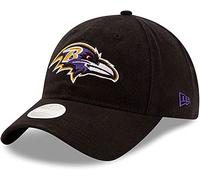 New Era NFL Core Classic 9TWENTY Gorra ajustable para mujer, talla única, Baltimore Ravens Negro, Talla única