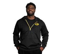 New Era NFL Green Bay Packers Storm - Chaqueta con capucha y cremallera de un cuarto, Negro, M
