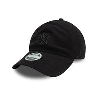 New Era NY Gorra diseño de Toalla Ajustable Corona desestructurada Mujeres niñas MLB Sombrero Tonal Negro