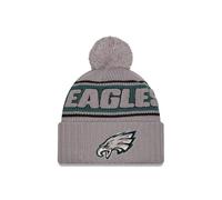 New Era Philadelphia Eagles NFL 2024 Sideline Sport Knit Gris Gorro con Pompón