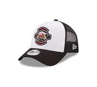 New Era Pigs Eye Garage Location Icon White Black A-Frame Adjustable Trucker Cap